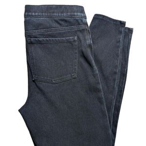 Spanx Denim Ankle Leggings-L-Dark Wash Pull On Stretch Flattering Comfortable